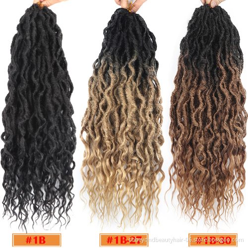 Afro Dreadlock Synthetic Faux Locs Crochet Braid Goddess Hair Bohemian Locs pre-looped Ombre Braiding Hair